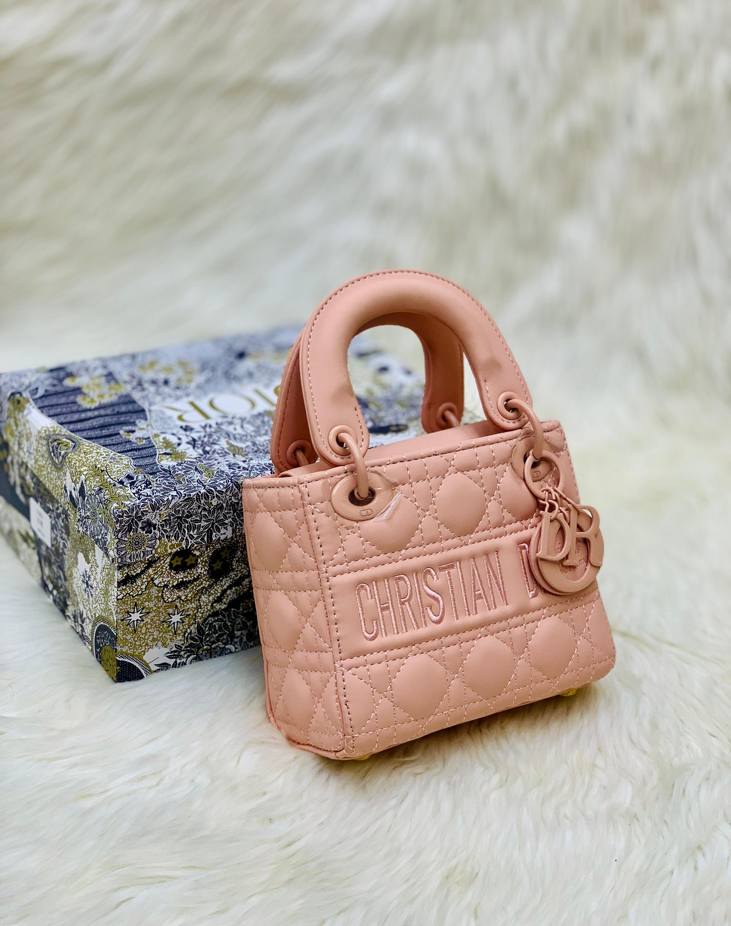 Dior Lady D-Lite Mini Tote – Caramel Beige