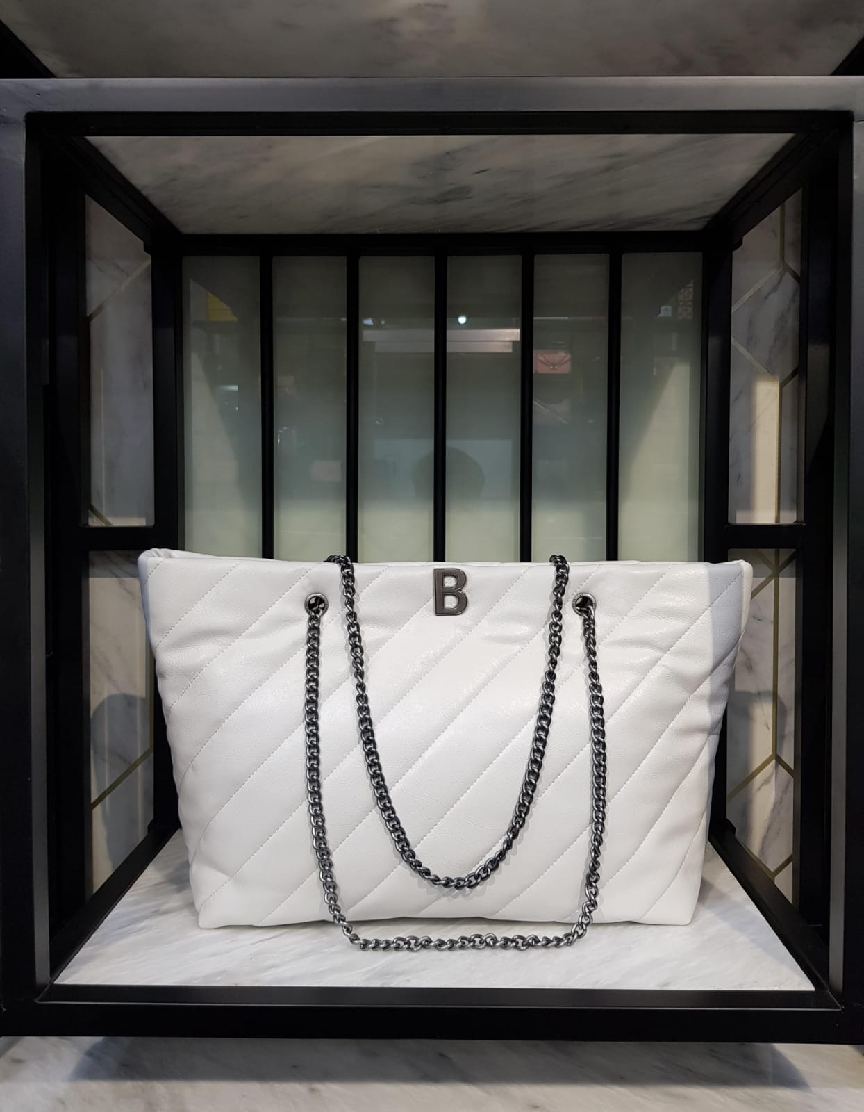 Balenciaga-Inspired Crush Large Quilted Tote
