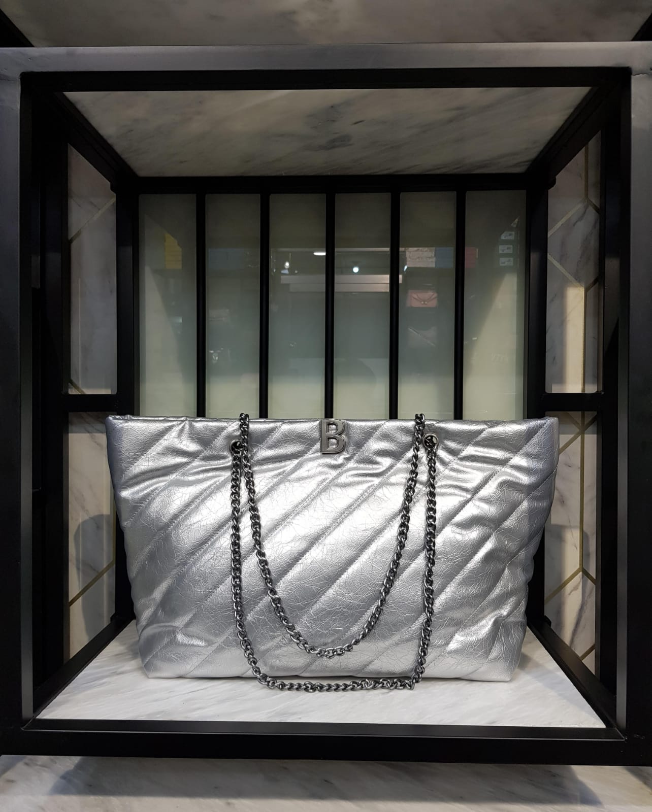 Balenciaga-Inspired Crush Large Quilted Tote